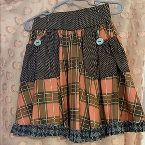 Matilda Jane Pink and Brown Plaid Skirt